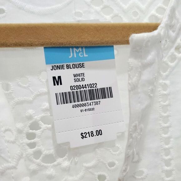J McLaughlin Joanie Eyelet Blouse size M, NWT - Picture 5 of 9